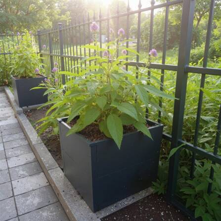 Metzler letto rialzato per giardino o balcone | Grigio antracite | 50 x 50 x 50 cm