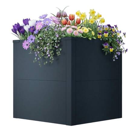 Metzler letto rialzato per giardino o balcone | Grigio antracite | 50 x 50 x 50 cm