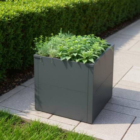 Metzler letto rialzato per giardino o balcone | Grigio antracite | 50 x 50 x 50 cm