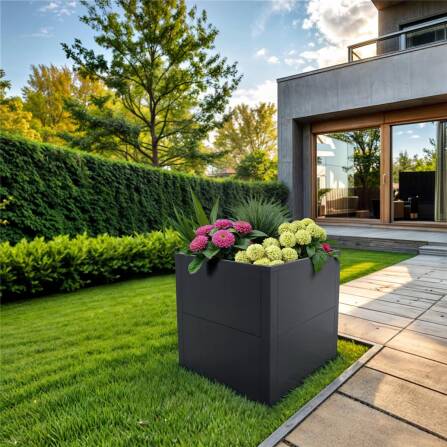 Metzler Letto rialzato per giardino o balcone | Mica ferrosa | 50 x 50 x 50 cm