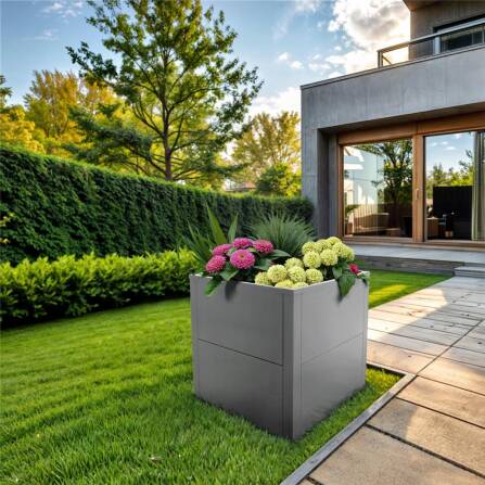 Metzler Letto Rialzato per Giardino o Balcone | Grigio | 50 x 50 x 50 cm