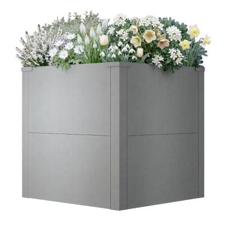 Metzler Letto Rialzato per Giardino o Balcone | Grigio | 50 x 50 x 50 cm