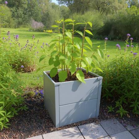 Metzler Letto Rialzato per Giardino o Balcone | Grigio | 50 x 50 x 50 cm