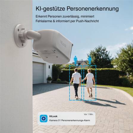 HiLook by Hikvision Netzwerkkamera | 8 MP Smart Hybrid Light | Personenerkennung Fahrzeugerkennung | IPC-B480HAD-LUF/SL