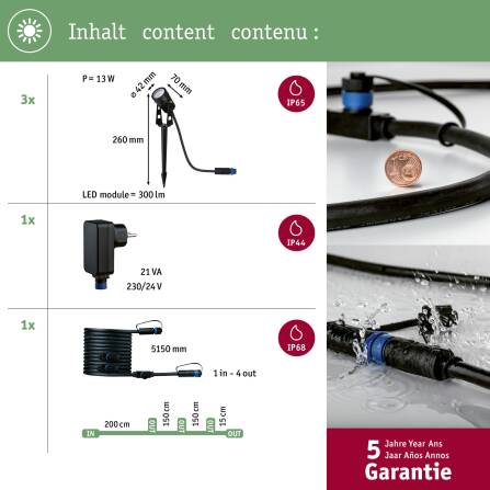 Plug & Shine | LED Gartenstrahler | Basisset