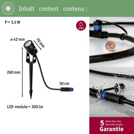 Plug & Shine | LED Gartenstrahler | Einzelspot