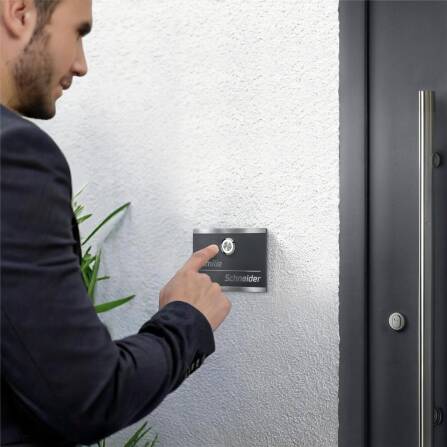 Metzler Türklingel Edelstahl | Eisenglimmer | Klingeltaster LED optional | Heidi