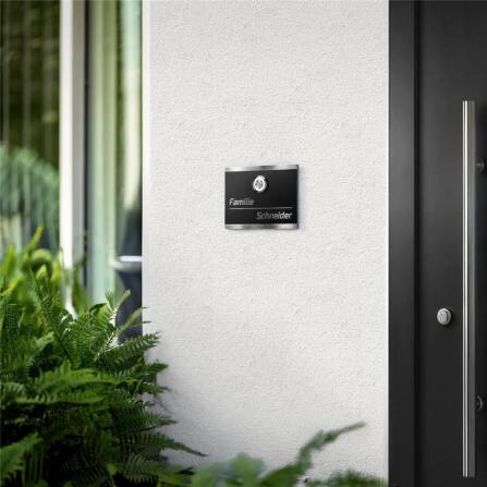 Metzler Türklingel Edelstahl | Schwarz | Klingeltaster LED optional | Heidi