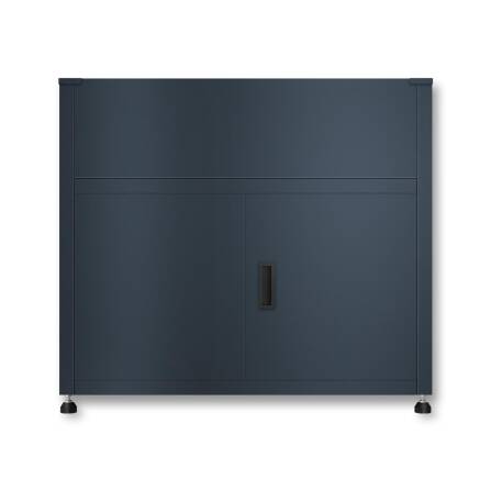 Metzler Hochbeet mit Stauraum | Pulverbeschichtet in Anthrazit RAL 7016 | 100  x 90 x 50 cm