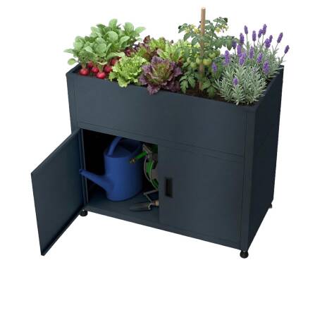 Metzler Hochbeet mit Stauraum | Pulverbeschichtet in...