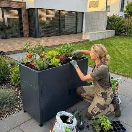 Metzler Hochbeet mit Stauraum | Pulverbeschichtet in...