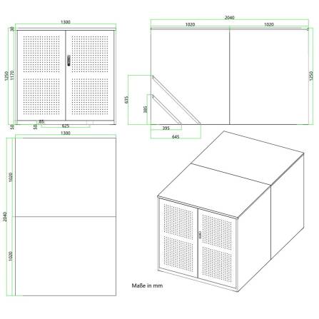 Metzler Fahrradgarage | Fahrradbox für zwei Fahrräder mit Führungsschienen | Anthrazit