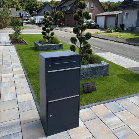 Metzler Paketbox mit Briefkasten | LED |  für Pakete bis zur Größe M | Bispo