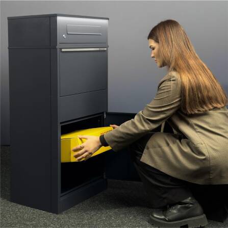 Metzler Paketbox mit Briefkasten | LED |  für Pakete bis zur Größe M | Bispo