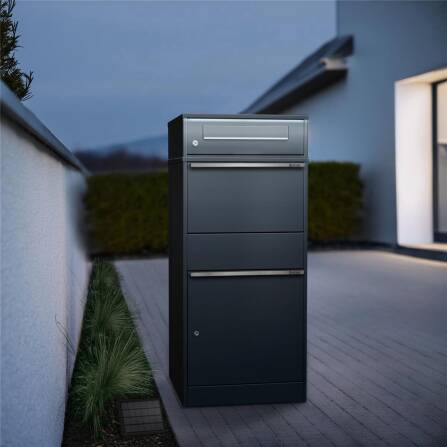 Metzler Paketbox mit Briefkasten | LED |  für Pakete bis zur Größe M | Bispo