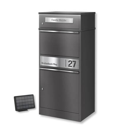 Metzler Paketbox mit Briefkasten | LED | Eisenglimmer |...