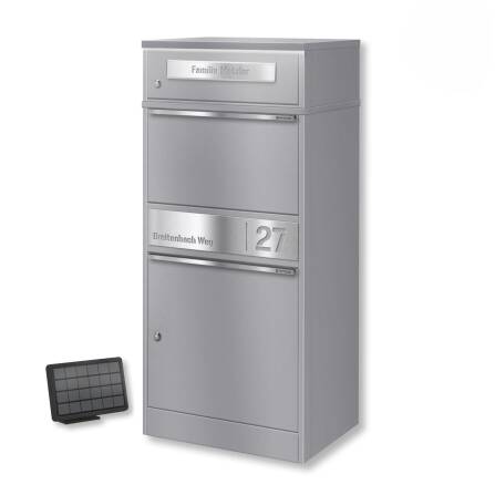 Metzler Paketbox mit Briefkasten | LED | Graualuminium |...