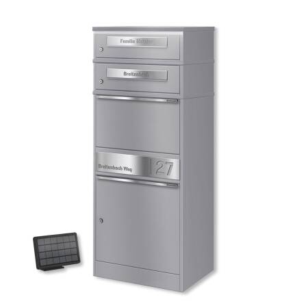 Metzler Paketbox mit 2 Briefkästen | LED | Grau |...