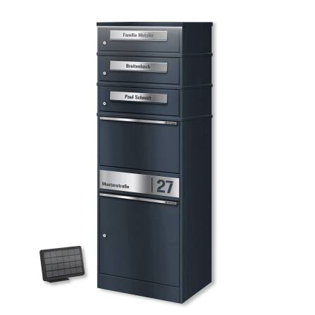Metzler Paketbox mit 3 Briefkästen | personalisiert...