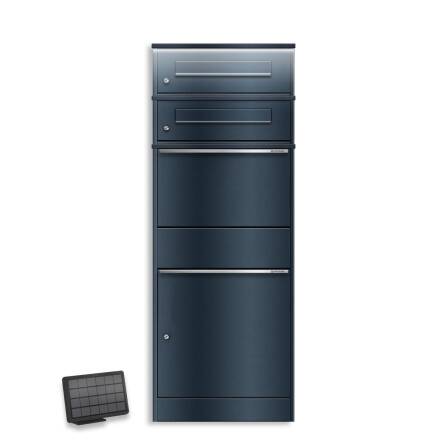 Metzler Boîte à colis avec 2 compartiments | LED | Deux fentes a lettres | Anthracite | Bispo