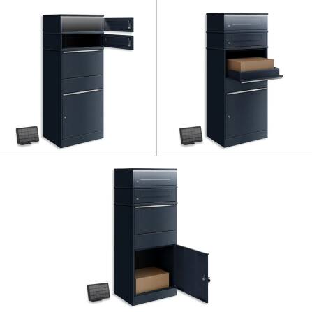 Metzler Boîte à colis avec 2 compartiments | LED | Deux fentes a lettres | Anthracite | Bispo