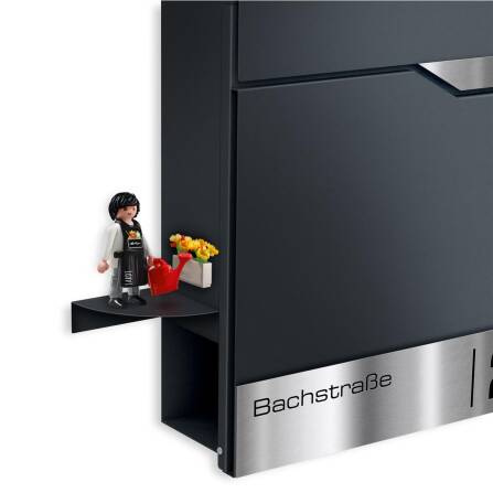 Metzler Regal für Briefkästen | Anthrazit |...