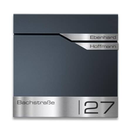 Metzler Briefkasten mit zwei Edelstahl-Namensschildern |...