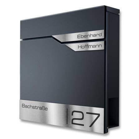 Metzler Briefkasten mit zwei Edelstahl-Namensschildern |...