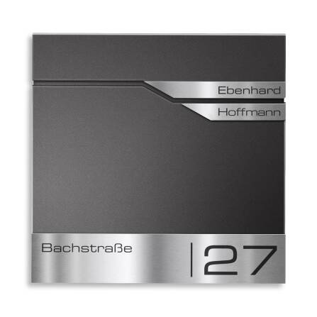 Metzler Briefkasten mit zwei Edelstahl-Namensschildern |...