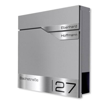 Metzler Briefkasten mit zwei Edelstahl-Namensschildern |...