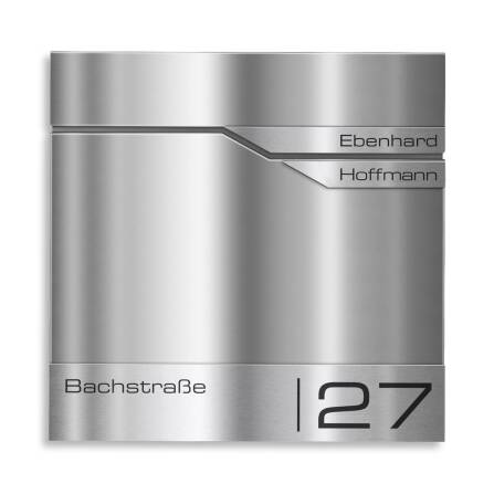 Metzler Briefkasten mit zwei Edelstahl-Namensschildern |...