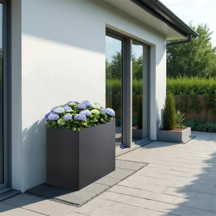 Metzler Hochbeet M für den Garten | Pulverbeschichtet | Eisenglimmer | 100 x 50 x 77 cm