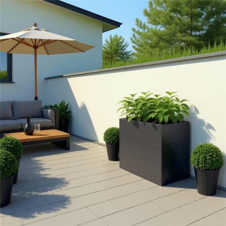 Metzler Hochbeet M für den Garten | Pulverbeschichtet | Eisenglimmer | 100 x 50 x 77 cm