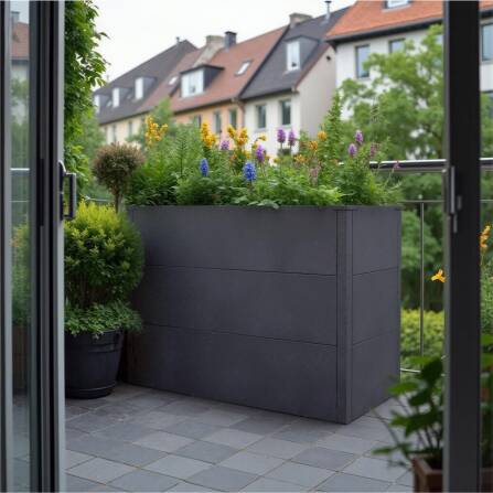 Metzler Hochbeet M für den Garten | Pulverbeschichtet | Eisenglimmer | 100 x 50 x 77 cm