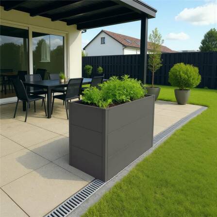 Metzler Hochbeet M für den Garten | Pulverbeschichtet | Eisenglimmer | 100 x 50 x 77 cm