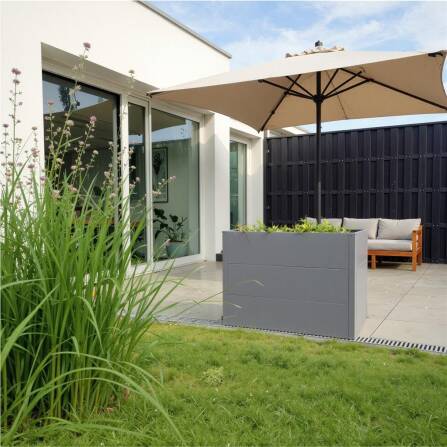 Metzler lettiera in metallo per il giardino | Verniciato a polvere | Grigio | 100 x 50 x 77 cm