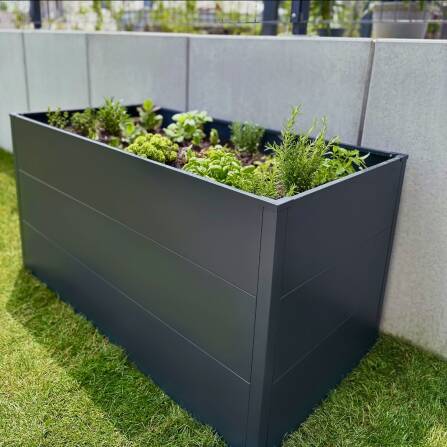 Metzler Hochbeet L für den Garten | Pulverbeschichtet | 150 x 75 x 77 cm