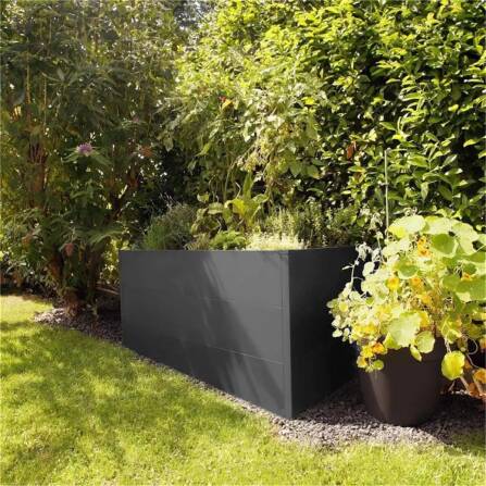 Metzler XXL Letto rialzato da giardino | Rivestito a polvere | Effetto ferro micaceo | 150 x 75 x 77 cm