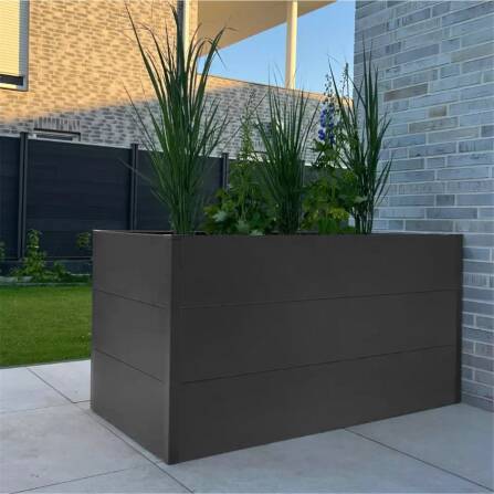 Metzler XXL Letto rialzato da giardino | Rivestito a polvere | Effetto ferro micaceo | 150 x 75 x 77 cm