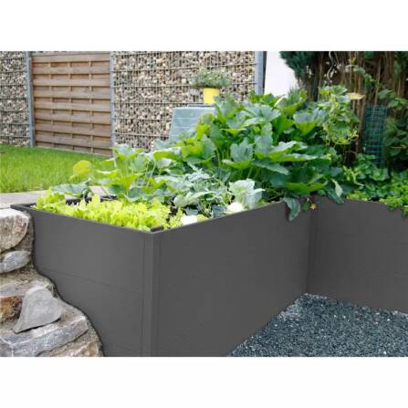 Metzler XXL Letto rialzato da giardino | Rivestito a polvere | Effetto ferro micaceo | 150 x 75 x 77 cm