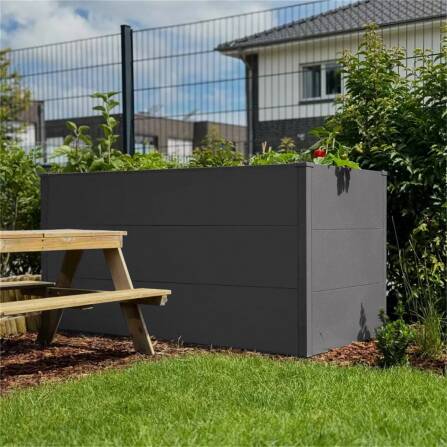 Metzler XXL Letto rialzato da giardino | Rivestito a polvere | Effetto ferro micaceo | 150 x 75 x 77 cm