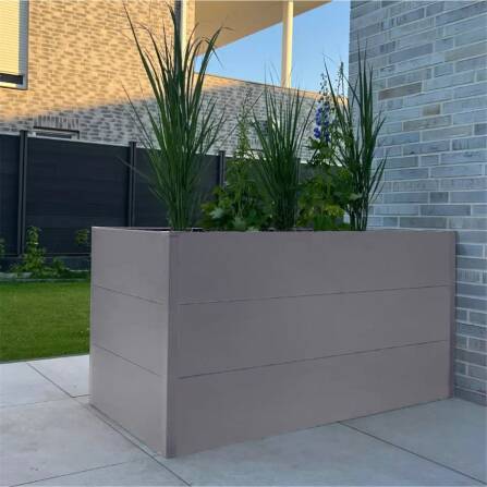 Metzler XXL Letto rialzato da giardino | Rivestito a polvere | Grigio | 150 x 75 x 77 cm