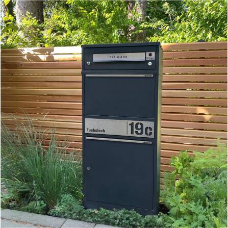 Metzler Funk-Paketbox mit Klingel & Briefkasten |  personalisiert mit Gravur | Edelstahl-Namensschild | Bispo Funk