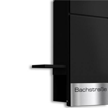 Metzler Regal für Briefkästen | Schwarz | Plate D