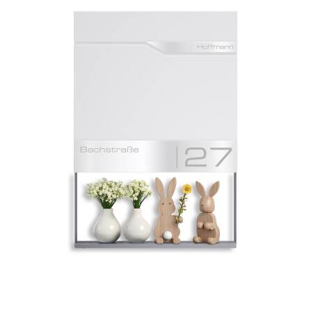 Metzler Dekorahmen für Briefkästen | Dekoregal in Grau | Frame K