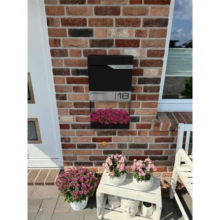 Metzler Dekorahmen für Briefkästen | Blumenkasten in Schwarz | Frame J