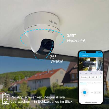HiLook EasyLink WLAN Kit | 4 MP Bullet + PT Turret Überwachungskameras | WiFi NVS | Komplettset | Menschen- & Fahrzeugerkennung | Farbnachtsicht | 2-Wege-Audio | 24/7 Aufzeichnung | IKS-2044BTH-PH/W