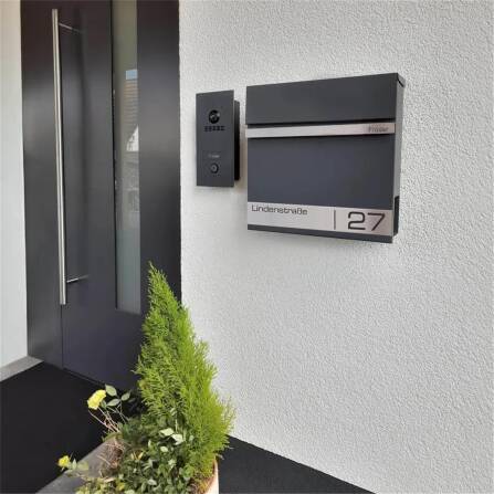 Metzler Briefkasten mit Lasergravur | Anthrazit | Stencil 2