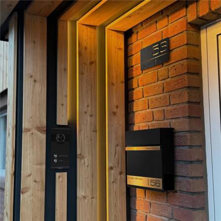 Metzler Briefkasten mit Lasergravur | Schwarz | Stencil 2