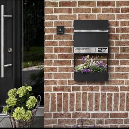 Metzler Briefkasten mit Lasergravur | Schwarz | Stencil 2